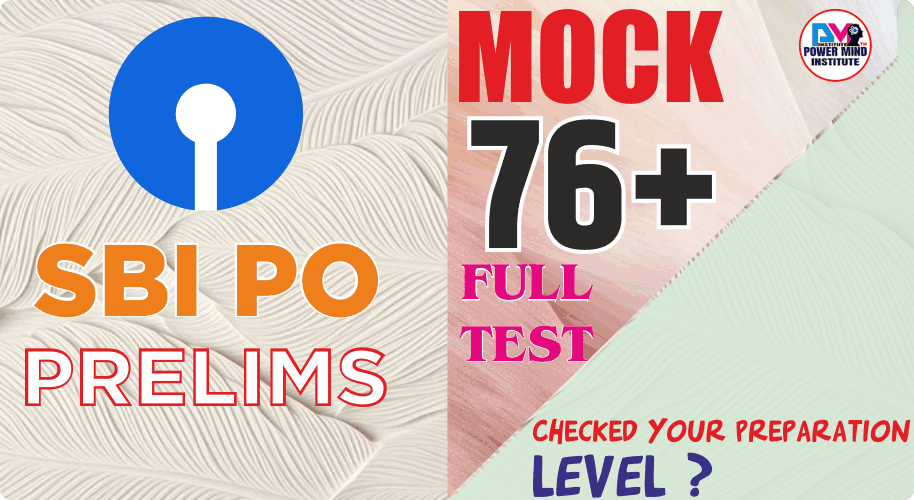 SBI PO Pre Mock Full Mock Test Series