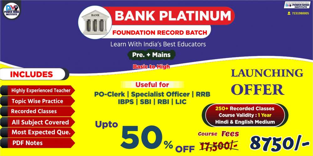 Bank Platinum Foundation Batch – 1-Year Live Banking Exam Course